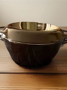 Vtg COPCO Denmark D2 Enameled Cast Iron Dutch Oven Pot Mocha Brown- Pristine